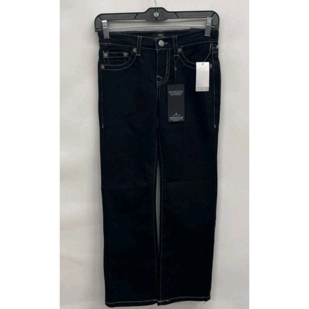 True Religion Billy Relaxed Bootcut Jeans Women's Size 8 Dark Wash NWT Contrast